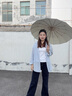 傘小滿16骨手動高顏值雨傘太陽傘遮陽傘防曬傘防紫外線女士晴雨兩用折疊 16骨-冰島烏龍-晴雨兩用 曬單實拍圖
