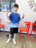 諾佳微淇男童夏季套裝2025新款兒童短袖夏裝運動(dòng)中大童衣服男孩帥氣童裝潮 藍色 160 曬單實(shí)拍圖