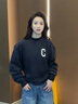 COVERNAT潮牌衛(wèi)衣 寬松圓領(lǐng)衛(wèi)衣男 24秋季新品衛(wèi)衣女 C標(biāo)情侶款長袖套頭衫 色素藍(lán)色 S (165) 曬單實(shí)拍圖
