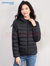真維斯（JEANSWEST）羽絨服2025冬季連帽輕薄短款外套白鴨絨保暖舒適黑色2XL 曬單實(shí)拍圖