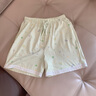 三槍睡褲女夏100%純棉2025薄款甜美可愛(ài)蕾絲邊短褲寬松女士全棉家居褲 星空綠-水柔棉 M (160) 【推薦80-100斤】 曬單實(shí)拍圖