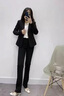 BILLIE GENE大學(xué)生秋冬西裝外套女職業(yè)正裝套裝修身黑西服面試答辯工作小個(gè)子 黑色外套 XL （建議100-115斤） 曬單實(shí)拍圖