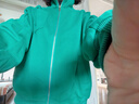 皮爾卡丹（pierre cardin）.棉立領休閑外套女25春秋新款短開衫衛(wèi)衣寬松大尺碼棒球服加絨 綠色 L (建議100斤-115斤) 曬單實拍圖