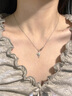 CHOMEL KINSEY999純銀閃鉆星星吊墜項鏈女鎖骨鏈輕奢小眾頸鏈七夕情人節禮物女 閃鉆星星吊墜-999足銀 41+5cm 曬單實(shí)拍圖