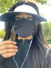 北極絨防曬口罩女冰絲遮陽(yáng)防紫外線(xiàn)口罩護眼角修飾臉型戶(hù)外透氣面罩面紗黑色【Black】 曬單實(shí)拍圖