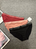Calvin Klein內(nèi)衣女士本命年ck三條裝提花光澤性感比基尼三角內(nèi)褲女QP3289O P2A-太空黑/玉紅/玫瑰粉 3條 S 曬單實(shí)拍圖