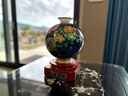 漢御帝閣景泰藍花瓶擺件大師戴嘉林高檔收藏品別墅辦公室裝飾品送客戶國禮 景泰藍鑲玉天圓地方花瓶 18*18*22CM 曬單實拍圖