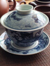 鐘家窯蓋碗茶杯 景德鎮(zhèn)高端陶瓷淺雕海水龍紋青花瓷泡茶茶具茶碗 曬單實(shí)拍圖
