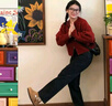 FSAT針織開(kāi)衫女毛衣外套春秋新款舒適紅色寬松外搭休閑拉鏈上衣潮 紅色開(kāi)衫 L 建議110-130斤 曬單實(shí)拍圖
