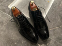 特呂弗（Truffaut）【體驗價(jià)】三接頭皮鞋男真皮英倫風(fēng)亮面牛津鞋男正裝鞋夏新郎婚鞋 黑色亮皮（皮底） B59 40 曬單實(shí)拍圖