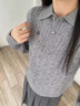 茵曼（INMAN）毛衣女POLO領(lǐng)2025春季套頭針織衫女裝新款通勤長袖毛衣上衣 格調(diào)灰 S 曬單實拍圖