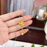 六桂福珠寶 LIU GUI FU JEWELRY黃金吊墜女足金輕奢小眾蓮花兩世歡純金項(xiàng)鏈生日禮物送女友媽媽款 多退少補(bǔ)（克重補(bǔ)差請(qǐng)聯(lián)系客服） 曬單實(shí)拍圖