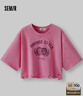 森馬（Semir）短袖T恤女短款寬松做舊街頭2025夏季破洞上衣廢土風109325100041 曬單實拍圖