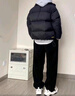 雅鹿加絨加厚羊羔絨闊腿褲子男秋冬季寬松燈芯絨潮流休閑直筒棉褲保暖 黑色【0401加絨高品質(zhì)】 L 105-125斤 曬單實(shí)拍圖
