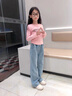 女童褲子春秋外穿2025新款中大童休閑直筒闊腿女孩春季兒童牛仔褲 藍(lán)色【現(xiàn)貨現(xiàn)發(fā)】 150 曬單實拍圖