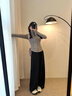 DXOT韓系休閑防曬襯衫女款夏季2025新款修身立領(lǐng)運動顯瘦瑜伽服上衣女 灰色 L 建議 95-115斤 曬單實拍圖