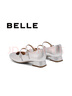 百麗（Belle）氣質(zhì)時(shí)裝瑪麗珍女25春新商場(chǎng)款真皮雙條帶單鞋3QA17AQ5 銀色 36 (230mm) 曬單實(shí)拍圖