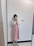 苒琦媽咪孕婦春裝連衣裙2025新款大碼孕期背帶裙孕媽媽寬松裙子春秋款套裝 粉紅色 L 曬單實(shí)拍圖
