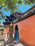YUEXUNZI牛仔連衣裙女夏季新款女裝荷葉邊時尚休閑韓版飛飛袖圓領(lǐng)中長裙子 藍色 S 曬單實拍圖