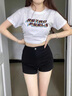 衣然呈品簡(jiǎn)約時(shí)尚百搭牛仔短褲女夏季薄款高腰顯瘦韓版外穿直筒超短熱褲女 黑色 M 【建議90-110斤】 曬單實(shí)拍圖