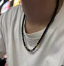 BJYL男士項鏈男潮流嘻哈鎖骨鏈男生佛珠轉運珠吊墜黑曜串珠復古配飾品 曬單實(shí)拍圖