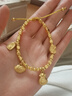 中國(guó)黃金（CHINA GOLD）黃金手鏈女足金小方糖手鏈轉(zhuǎn)運(yùn)珠手串七夕情人節(jié)禮物送女友老婆 足金方糖手串約2.2g*品牌禮盒 曬單實(shí)拍圖