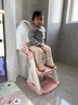 貝娜茜兒童馬桶樓梯式廁所輔助墊架階梯小孩男女寶寶腳踩凳折疊坐便器圈 PU軟墊加寬踏板- 維爾粉 曬單實(shí)拍圖
