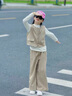 兜兜王國(guó)女童春秋裝馬甲套裝2025新款洋氣兒童裝洋氣三件套西裝女孩中大童 卡其色 三件套 130 曬單實(shí)拍圖