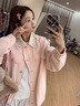韓惠芷美式復(fù)古加厚棒球服外套女春秋新款韓版寬松百搭學(xué)生夾克機(jī)車風(fēng)潮 A79杏色春秋款 【雙層有內(nèi)里】 L 【建議100-125斤】 曬單實(shí)拍圖