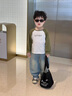 G.DUCKKIDS小黃鴨男童褲子春秋款新款大童痞帥男孩褲子兒童春裝潮流牛仔褲 藍色 【春秋款】 120 cm 曬單實(shí)拍圖
