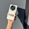 RNX適用oppofindn5新品手機殼OPPOFindN5鏡頭全包保護套折疊屏防摔邊框真皮后蓋簡約外殼自帶旋轉支架 阿塔卡白【鉸鏈旋轉支架款+高清前蓋】鏡頭大孔 OPPO Find N5 曬單實拍圖