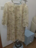 玖姿·安娜蔻優(yōu)雅淑女風(fēng)桑蠶絲絲絨燒花寬松連衣裙女2025春季新款 花杏色 M 曬單實拍圖