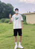 WASSUP HERMU美式純色運動籃球短褲男士夏季寬松休閑青少年情侶五分沙灘中褲子 黑色 XL（建議145-165斤） 曬單實拍圖