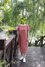 衣典零一（LEDIALYI）2025夏季女裝新款休閑洋氣質中年小個子顯瘦連衣裙高級感裙子夏天 桔紅色 2XL （建議133-144斤） 曬單實拍圖