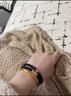 LANSILL黑曜石手串女情緒穩定銀手鏈多圈6mm七夕情人節生日禮物送女友 S1735黑曜石雙圈碎銀手鏈 曬單實(shí)拍圖