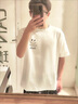 未盟冰絲感2024夏季新款短袖男士潮流潮牌ins寬松半袖男生衣服短袖t恤 098黑色+白色【兩件裝】 XL 【建議110-120斤】 曬單實(shí)拍圖