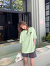 回力墨綠色短袖t恤女2025新款夏季大碼女裝胖mm上衣純棉新中式體恤衫 曬單實拍圖