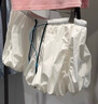 UR2025春季新款女裝時(shí)尚休閑設計感抽繩花苞短褲UYV650022 本白 (偏短) S 曬單實(shí)拍圖