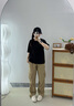 MMOPTOP美式多口袋工裝褲子春夏季男士痞帥傘兵直筒休閑褲MXXK10 卡其 XL 曬單實(shí)拍圖