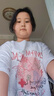 純棉設(shè)計(jì)感蝴蝶印花短袖t恤女夏季2025新款寬松美式復(fù)古半袖上衣 白灰色【純棉重磅】 2XL （140-160斤） 曬單實(shí)拍圖