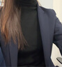啄木鳥(niǎo)羊毛衫堆堆領(lǐng)毛衣女秋冬新款加厚高領(lǐng)針織打底衫內搭顯瘦純色上衣 黑 L 【100-120】 曬單實(shí)拍圖