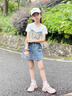 女童時(shí)髦套裝夏季2024新款潮兒童時(shí)尚夏裝女孩短袖短褲兩件套洋氣 T恤+裙子【套裝】 140cm 曬單實(shí)拍圖