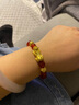 漢秀黃金貔貅手鏈男加厚轉(zhuǎn)運(yùn)珠手串情侶款本命年520禮物送老婆送女友 10mm黑瑪瑙+貔貅(金重約1.94克) 曬單實(shí)拍圖