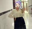PMOG荷葉邊v領(lǐng)杏色長(cháng)袖襯衫女秋季設計感小眾法式溫柔風(fēng)超仙氣質(zhì)上衣 杏色 普通款 L 曬單實(shí)拍圖