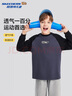 Skechers斯凱奇男女童長袖T恤秋冬季打底衫大童寬松衛(wèi)衣運(yùn)動上衣L125K006 碳黑/0018 150 曬單實(shí)拍圖