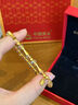 中國黃金（CHINA GOLD）足金黃水晶手串女竹節福牌首飾手鏈情人節生日禮物送女友媽媽 足金竹節福牌（5金珠）黃水晶手串-約0.8g 曬單實(shí)拍圖