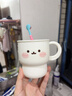 暢印可愛(ài)萌兔漱口杯兒童學(xué)生宿舍家用刷牙杯子牙缸洗漱杯防摔塑料杯 白色（洗漱收納二合一） 曬單實(shí)拍圖