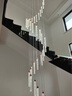 旋轉樓梯吊燈吊線(xiàn)燈現代簡(jiǎn)約輕奢別墅復式樓loft公寓水晶燈具 【特價(jià)不包安裝】φ40CM-18頭-2米無(wú)極 曬單實(shí)拍圖