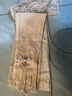 珍碧斯夏季蕾絲長(cháng)款防曬手套女士防滑觸屏開(kāi)車(chē)騎車(chē)遮陽(yáng)臂套涼爽透氣袖套 全指款-豆沙色 曬單實(shí)拍圖