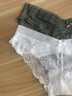 CKPED2條裝蕾絲女士內(nèi)褲女性感純棉襠歐美法式柔軟火辣中低腰三角短褲 綠色+黑色 2條 均碼（適合80-140斤左右） 曬單實(shí)拍圖